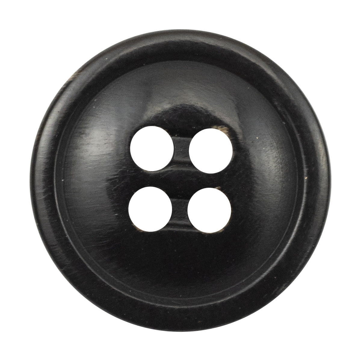 10/11.5/12.5mm Natural Black Genuine Horn Four-Hole Buttons 10pcs - Lots of Buttons