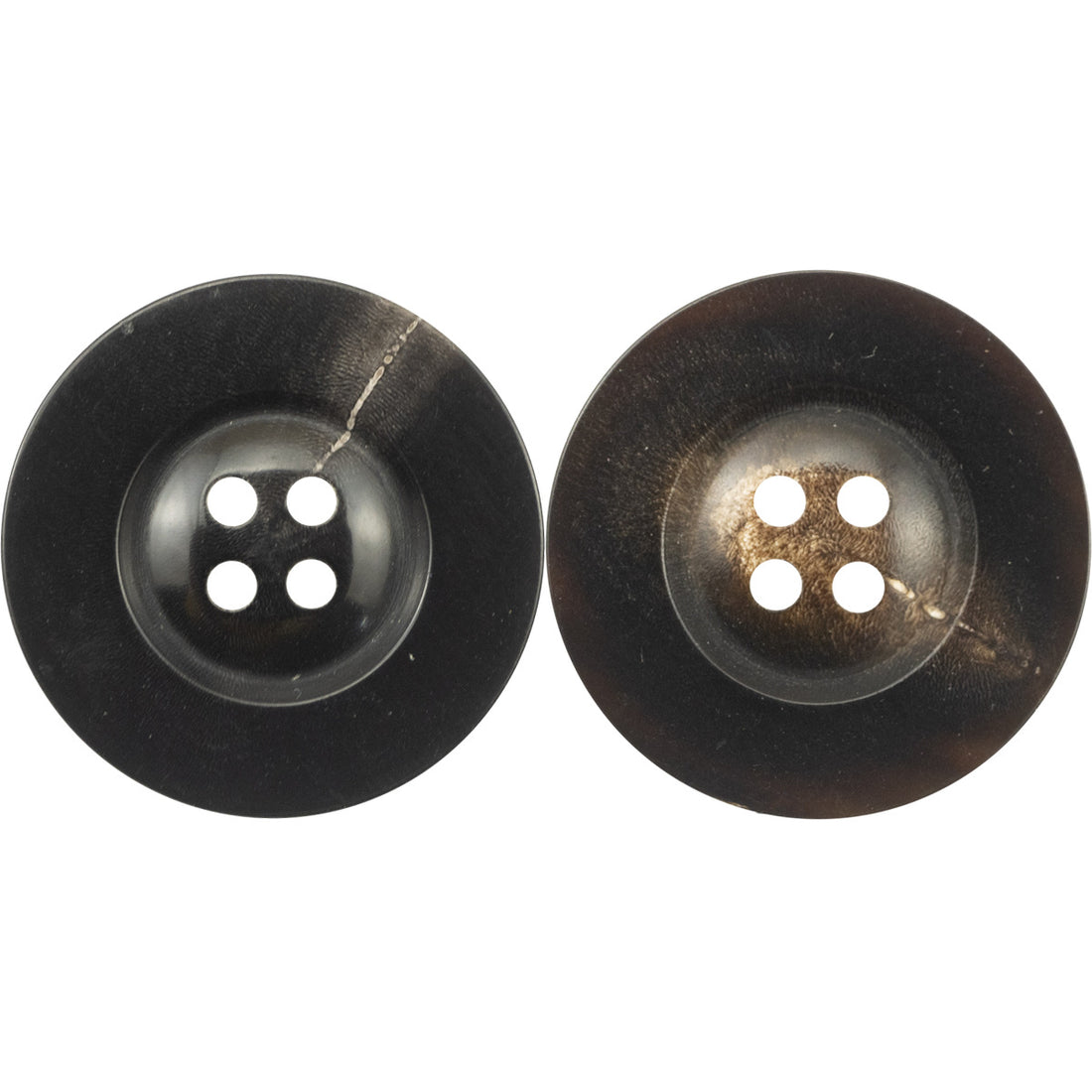 Wide-Edged Natural Horn 4 Hole Buttons for Casual Cargo Pants 10pcs - Lots of Buttons