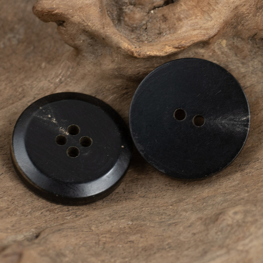Vintage Burnt Yellow Horn Buttons - Perfect for Black Work Jackets - 10pcs - Lots of Buttons