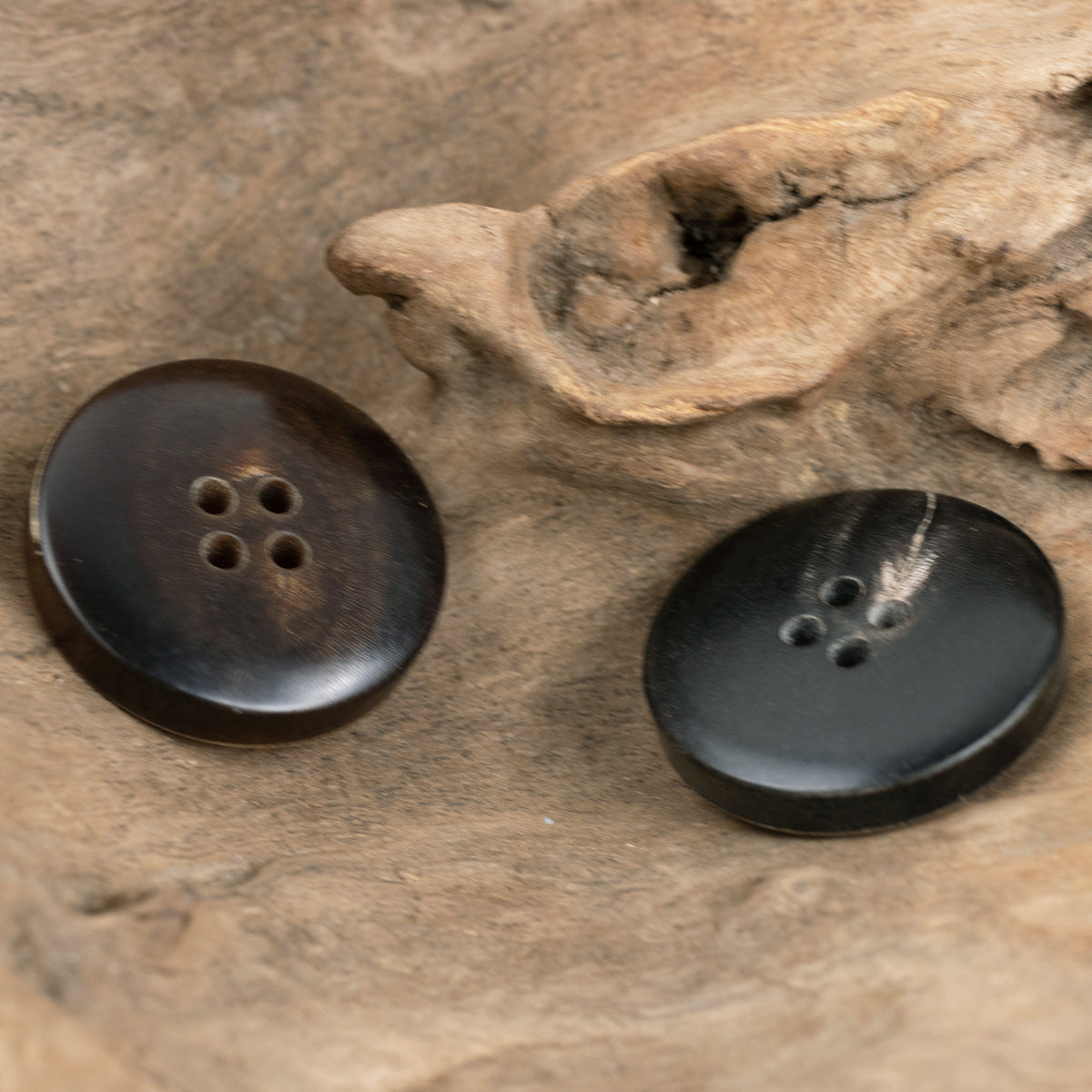 Burnt Coffee Black Genuine Horn Buttons for Wool Suits 10pcs - Lots of Buttons