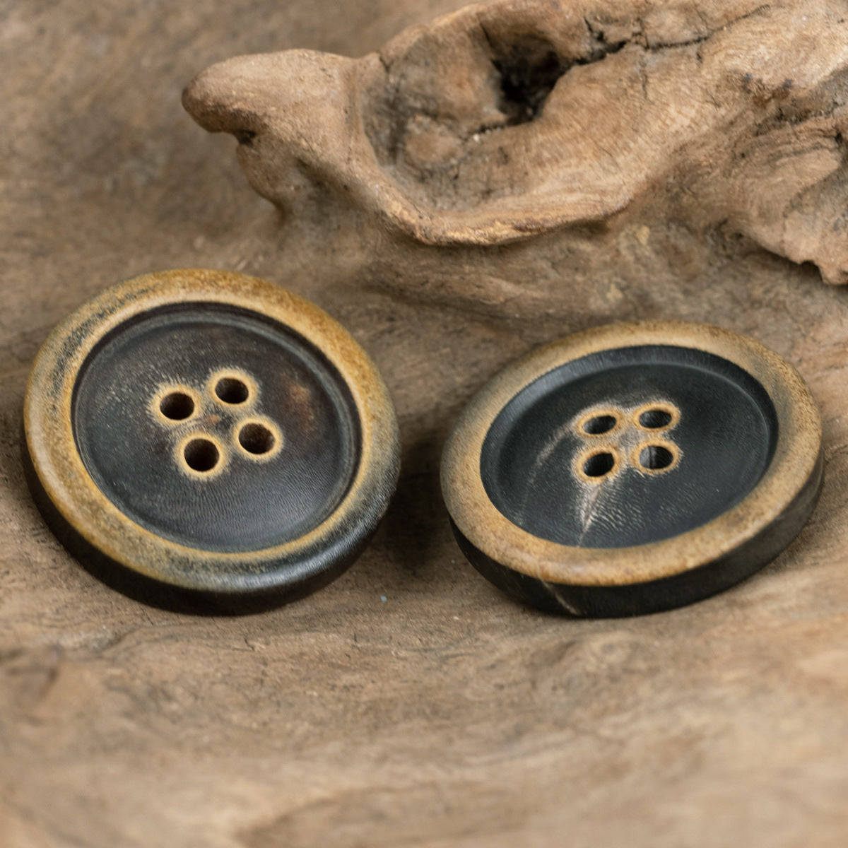 Burnt Coffee Black Genuine Horn Buttons for Wool Suits 10pcs - Lots of Buttons