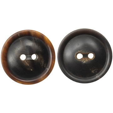 Black Horn Buttons Two Holes for Retro Jackets and Coats - 10pcs - Lots of Buttons