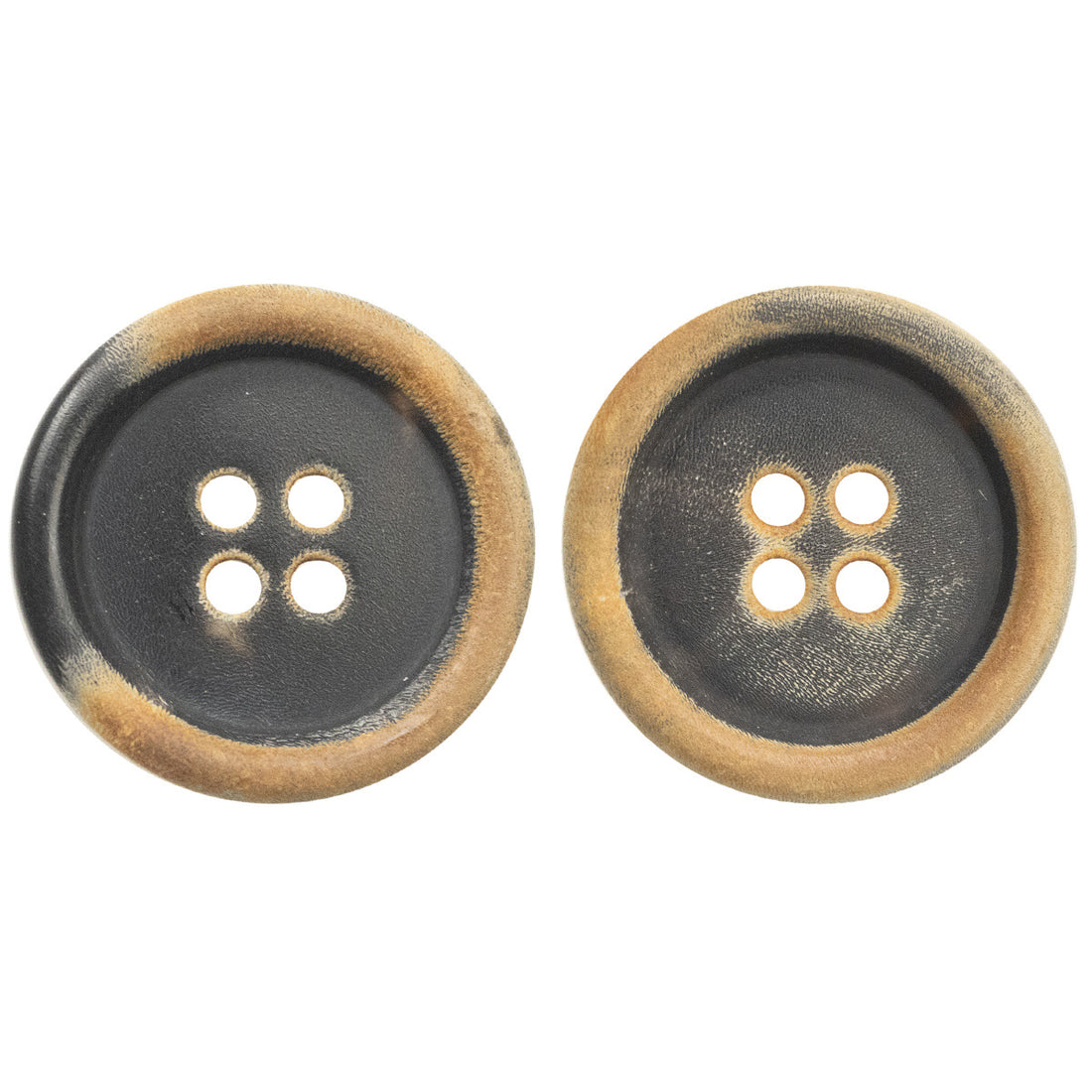 Black Natural Horn Buttons for Japanese-style Retro Plaid Long Coat 10pcs - Lots of Buttons