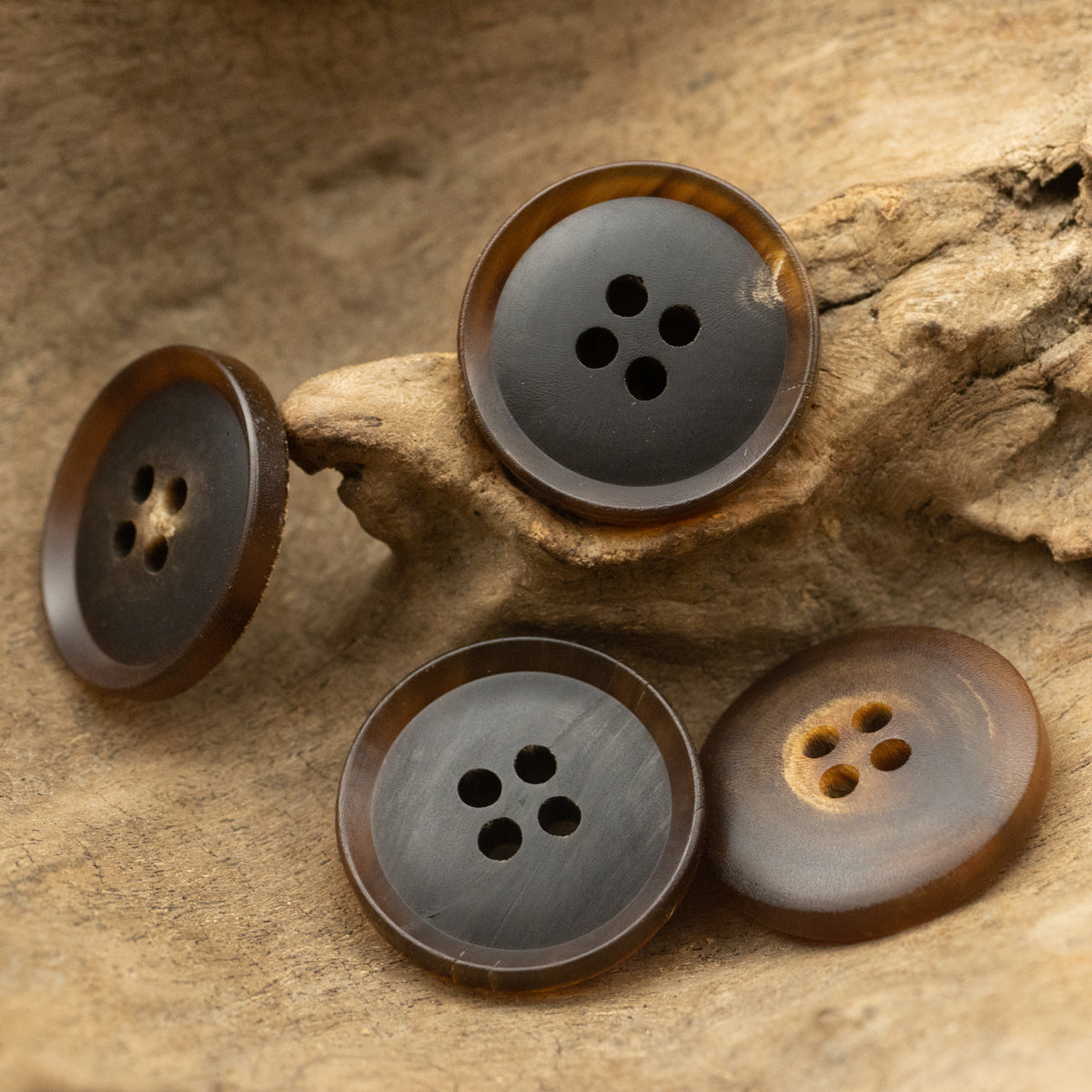 Dark Brown Genuine Horn Buttons for Casual Vintage Suits - 10pcs - Lots of Buttons