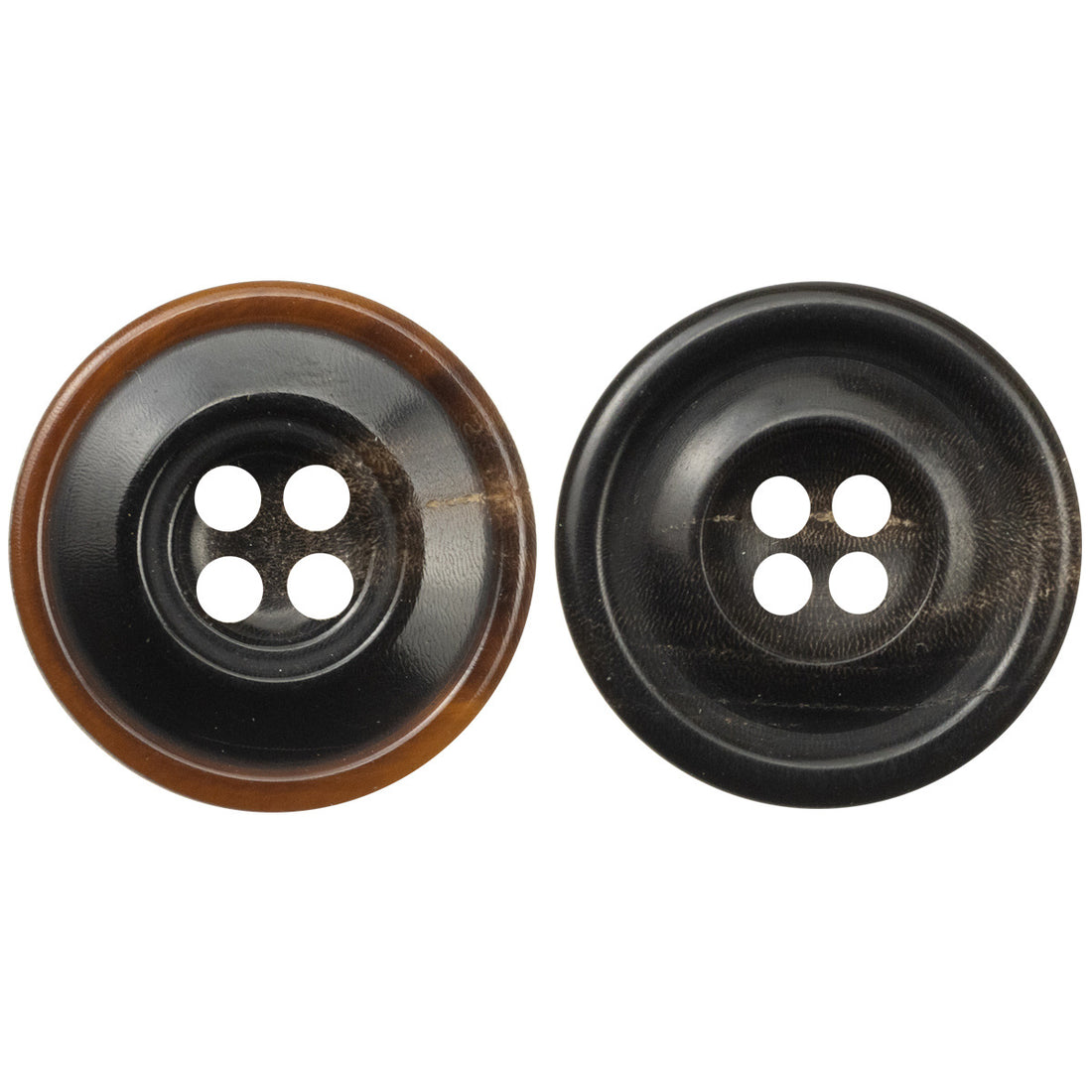 15-25mm Brown Vintage 4 Hole Horn Buttons for Cashmere Coats 6pcs - Lots of Buttons