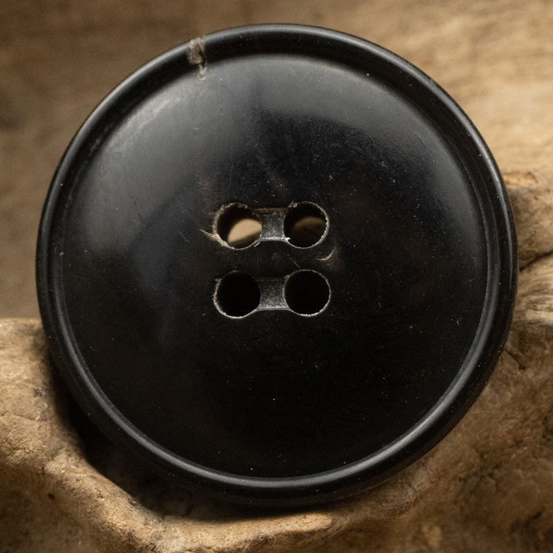 15-25mm Narrow-Edged Black Coffee Horn Buttons 10pcs - Lots of Buttons