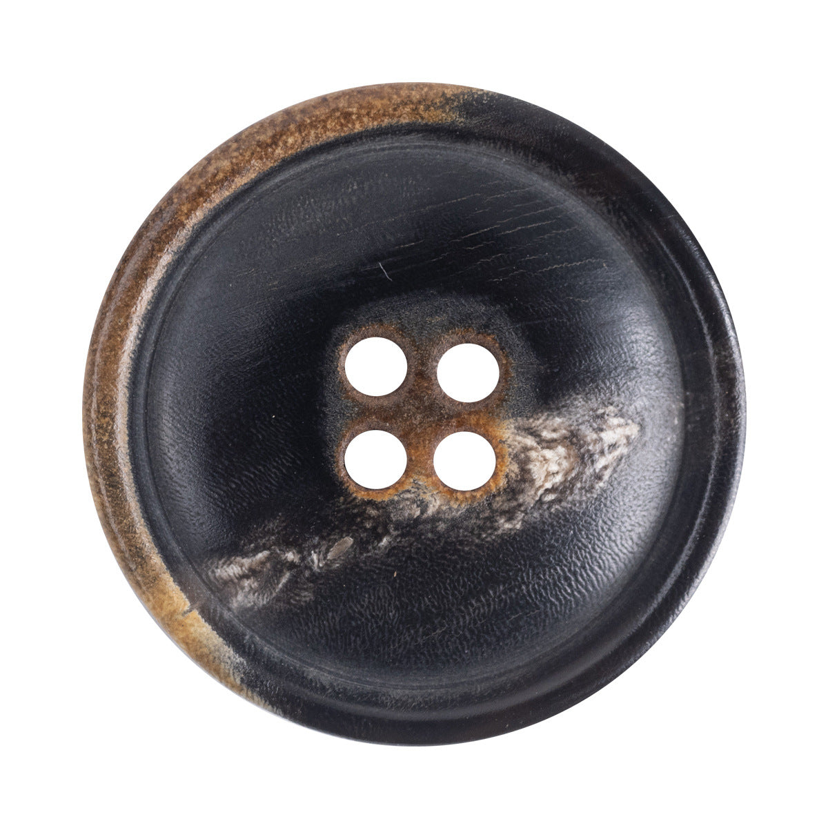 Black Four-Hole Burnt Natural Horn Clothing Buttons,10pcs - Lots of Buttons