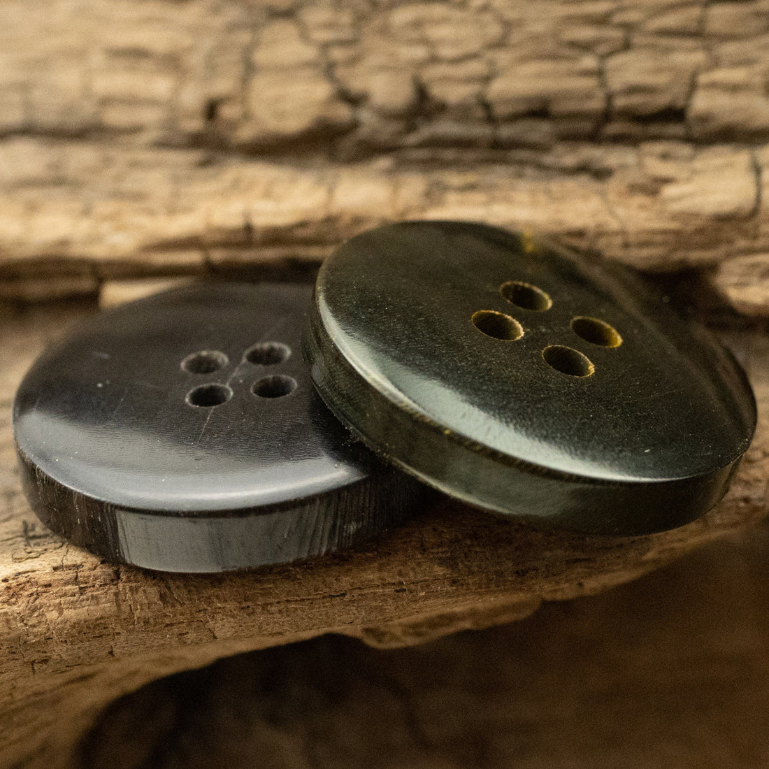 Frosted Silver Gray Ginger Yellow Horn Buttons for Leather Jackets 10pcs - Lots of Buttons