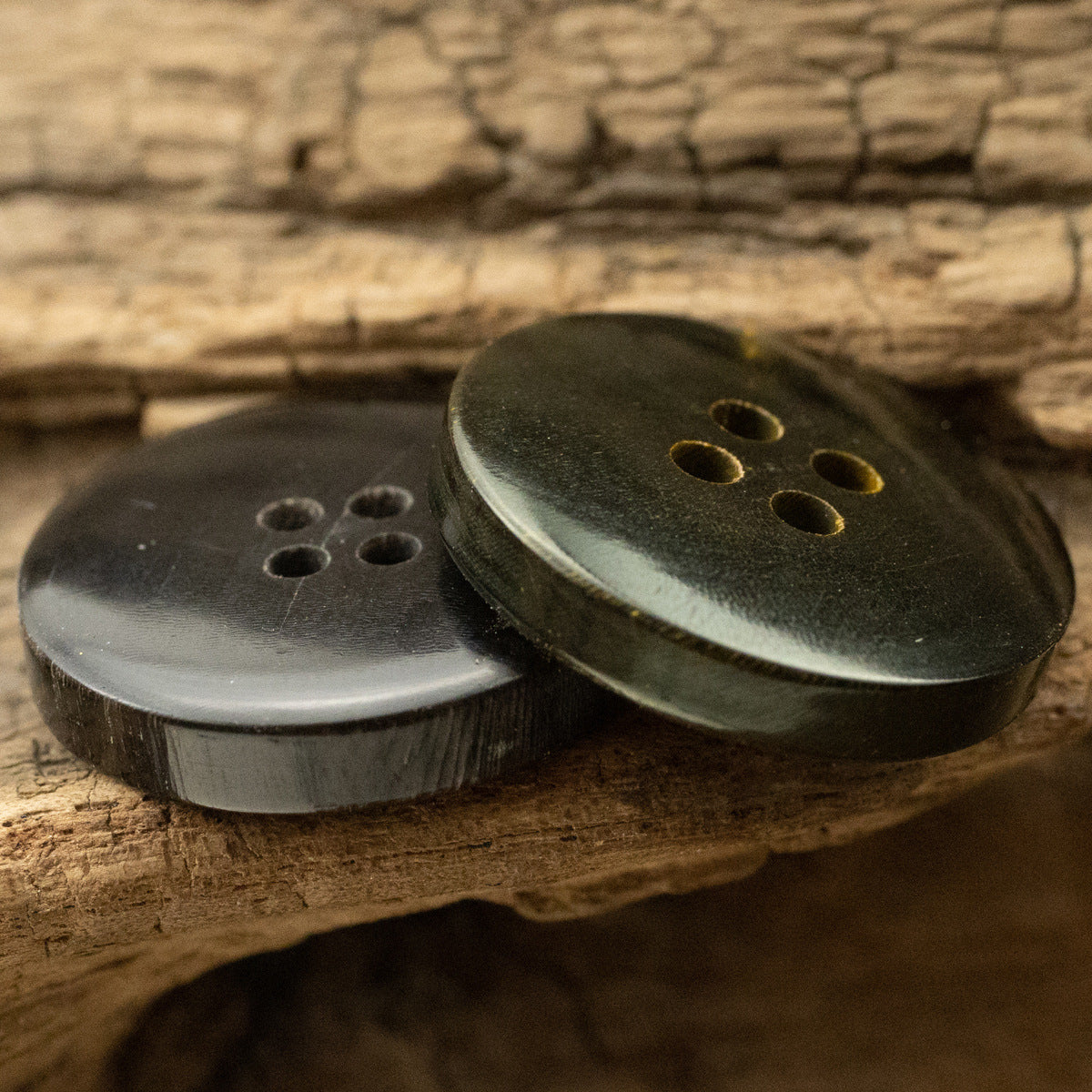 Frosted Silver Gray Ginger Yellow Horn Buttons for Leather Jackets 10pcs - Lots of Buttons