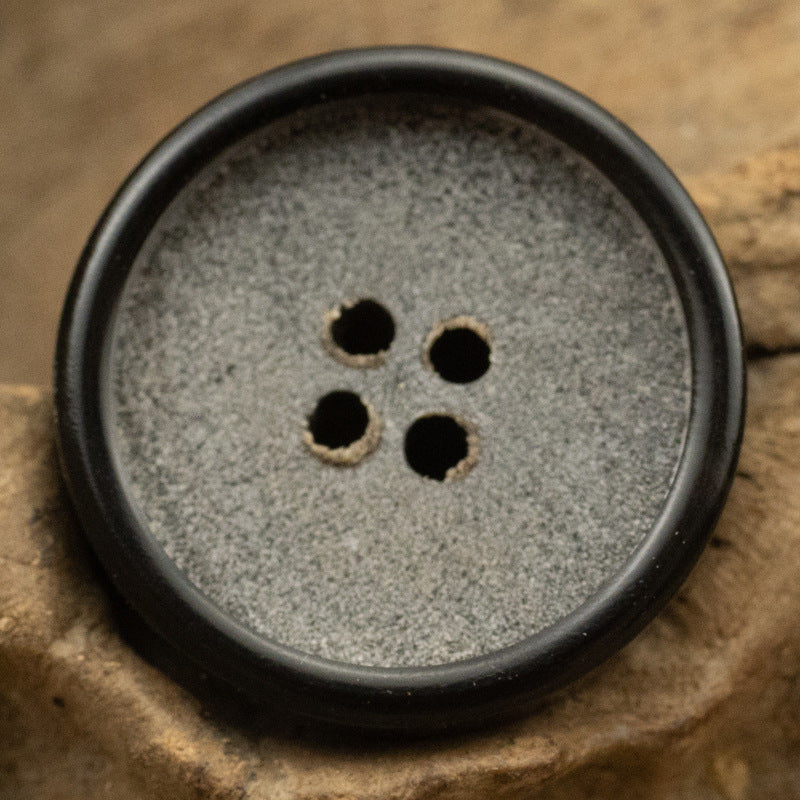 Frosted Silver Gray Ginger Yellow Horn Buttons for Leather Jackets 10pcs - Lots of Buttons