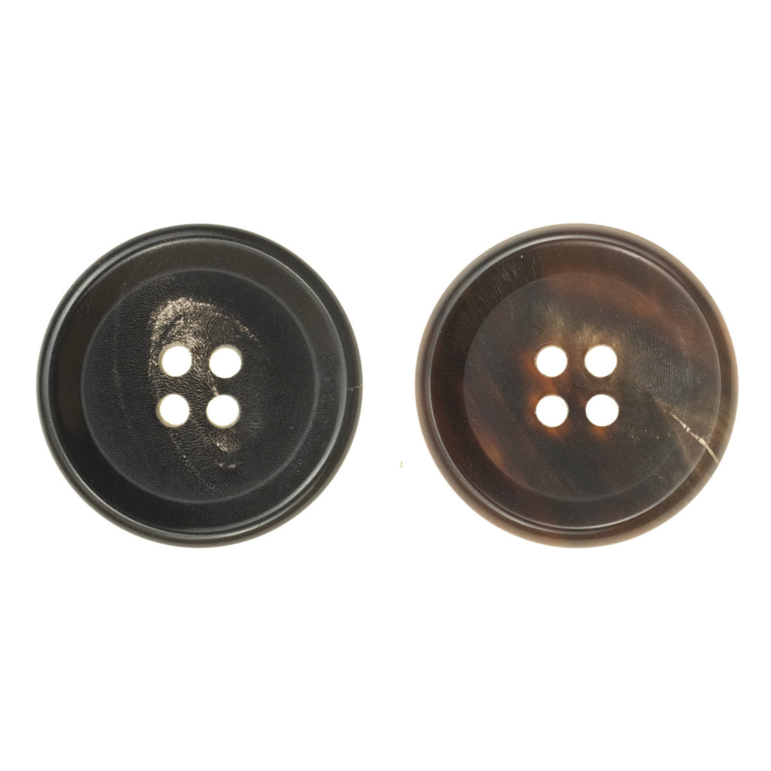 15-25mm Vintage Dark Coffee Black Genuine Horn Buttons 10pcs - Lots of Buttons