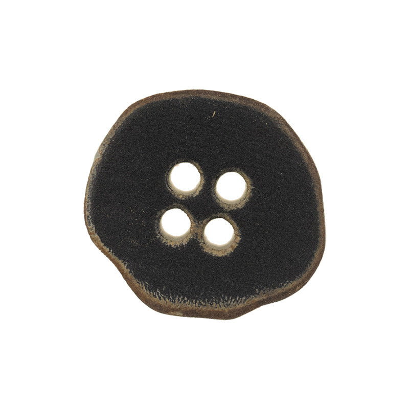 Irregular Polygonal Vintage Burnt Ochre Flat Horn Buttons 10pcs - Lots of Buttons