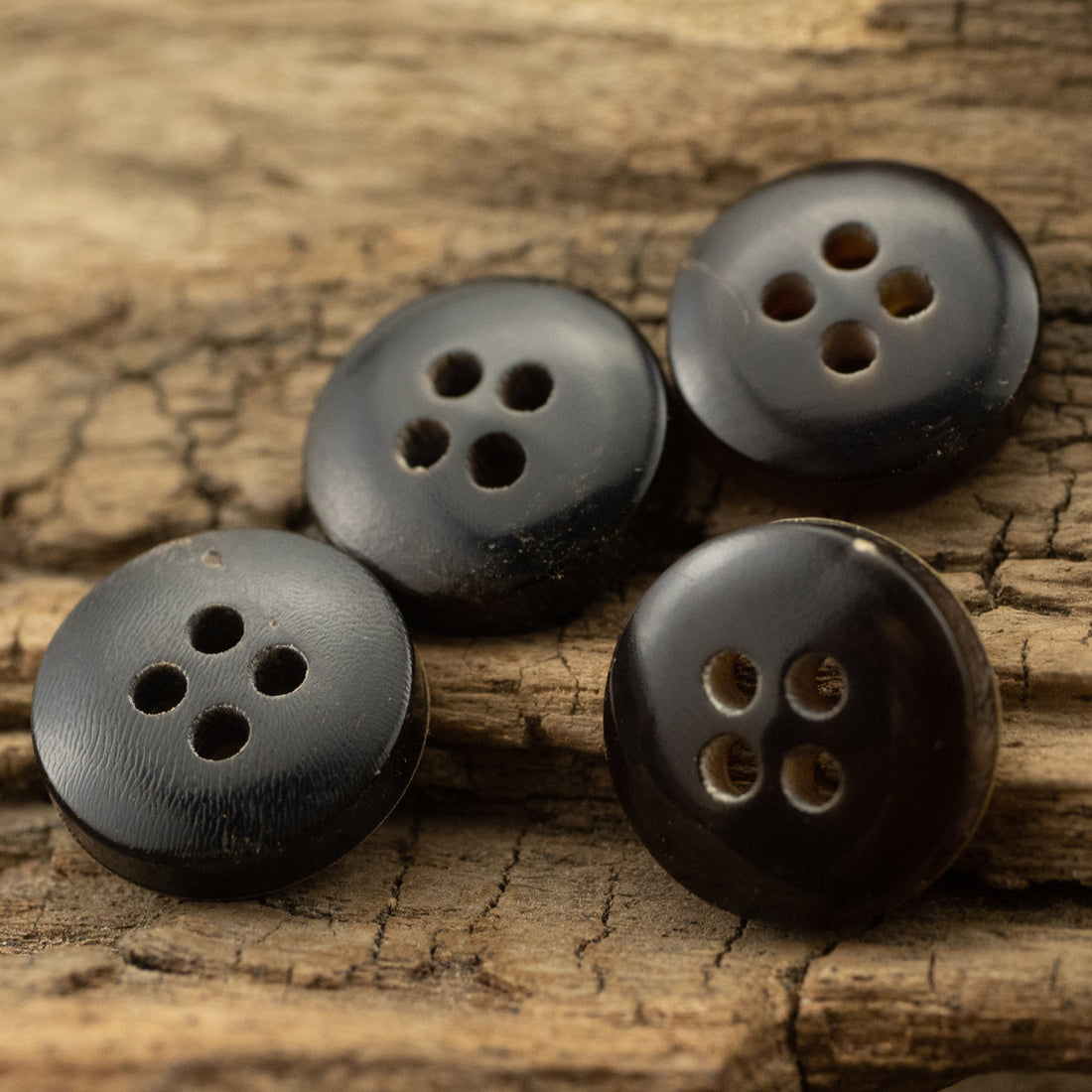 11.5mm Burnt Dark Coffee and Black Horn Buttons for Polo Shirts 10pcs - Lots of Buttons