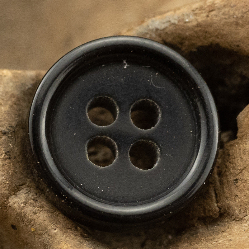 11.5mm Burnt Dark Coffee and Black Horn Buttons for Polo Shirts 10pcs - Lots of Buttons