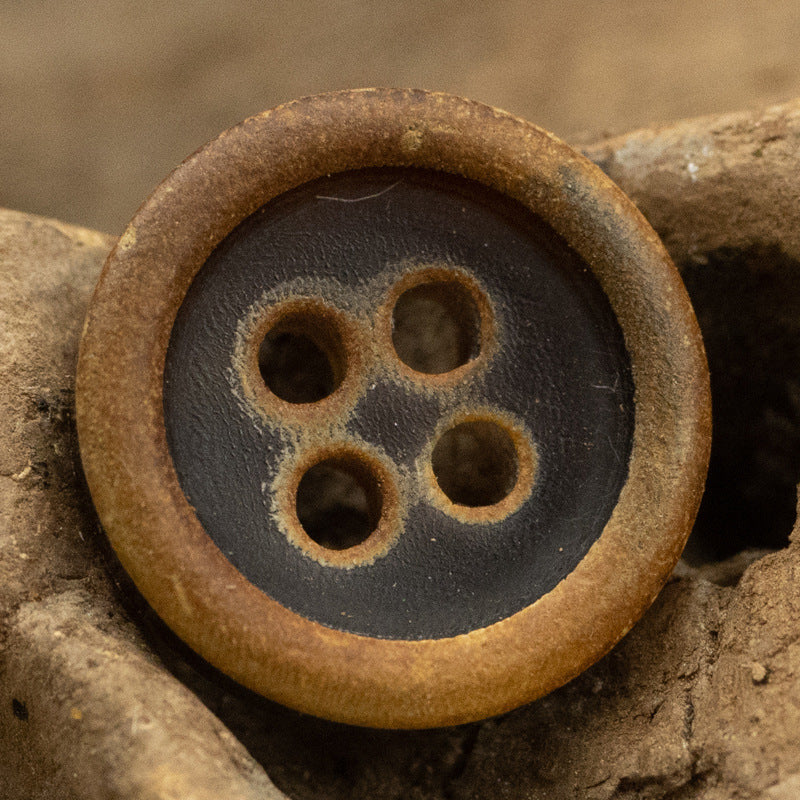 11.5mm Burnt Dark Coffee and Black Horn Buttons for Polo Shirts 10pcs - Lots of Buttons