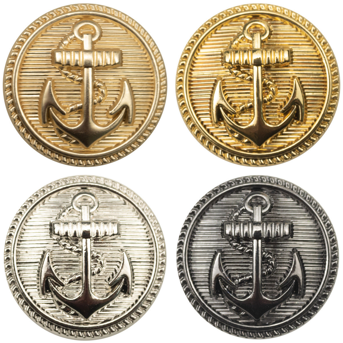 Suit Metal Buttons with Sea Anchor Pattern 10pcs - Lots of Buttons