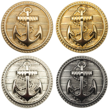 Suit Metal Buttons with Sea Anchor Pattern 10pcs - Lots of Buttons