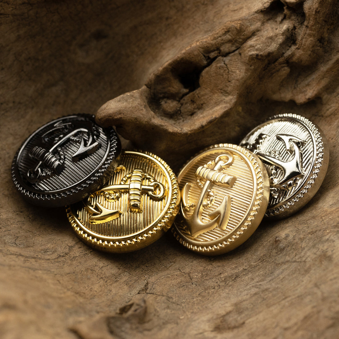 Suit Metal Buttons with Sea Anchor Pattern 10pcs - Lots of Buttons