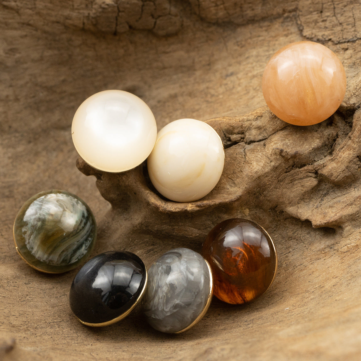 Chinese Style Cheongsam Hanfu Stone Metal Shank Buttons,10pcs - Lots of Buttons