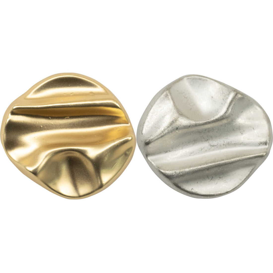 Irregular Geometric Matte Silver Gold Metal Shank Buttons,10pcs - Lots of Buttons