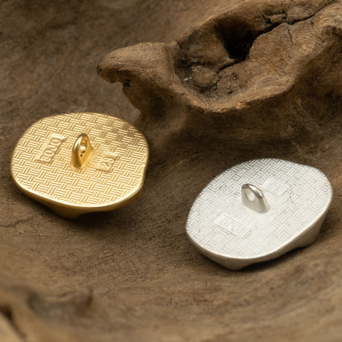 Irregular Geometric Matte Silver Gold Metal Shank Buttons,10pcs - Lots of Buttons