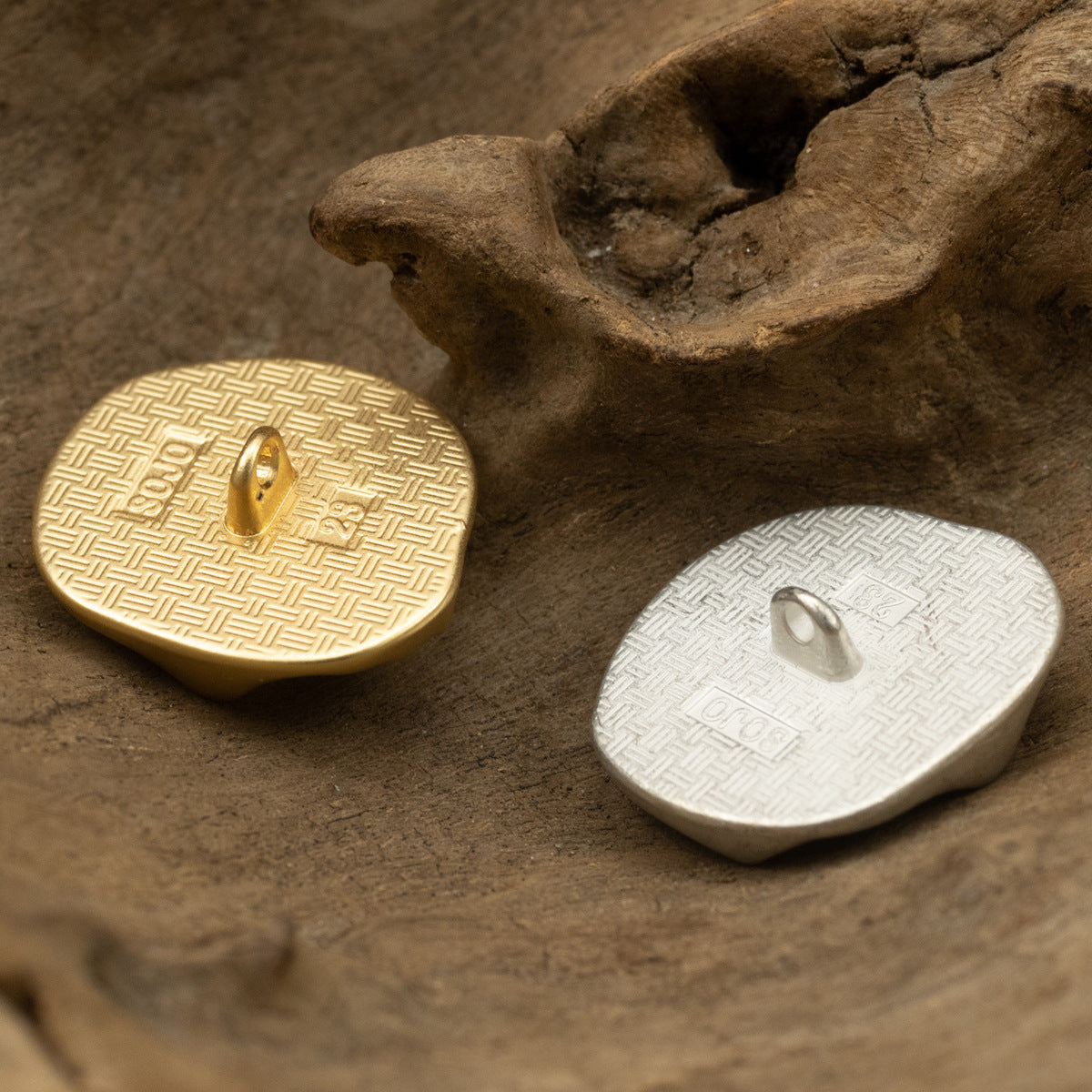Irregular Geometric Matte Silver Gold Metal Shank Buttons,10pcs - Lots of Buttons