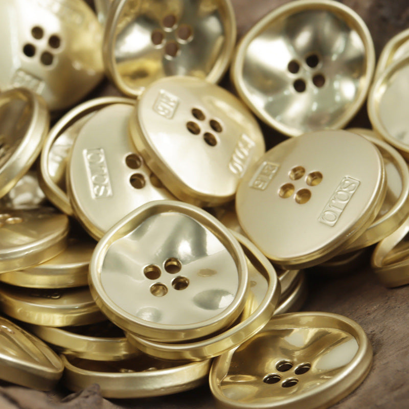 Irregular Triangle Four-Hole Metal Buttons 10pcs - Lots of Buttons