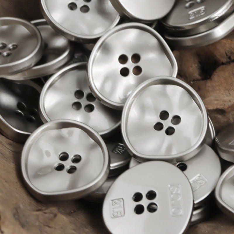 Irregular Triangle Four-Hole Metal Buttons 10pcs - Lots of Buttons