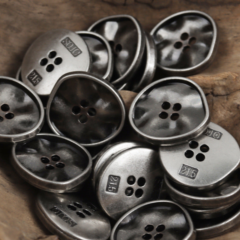 Irregular Triangle Four-Hole Metal Buttons 10pcs - Lots of Buttons