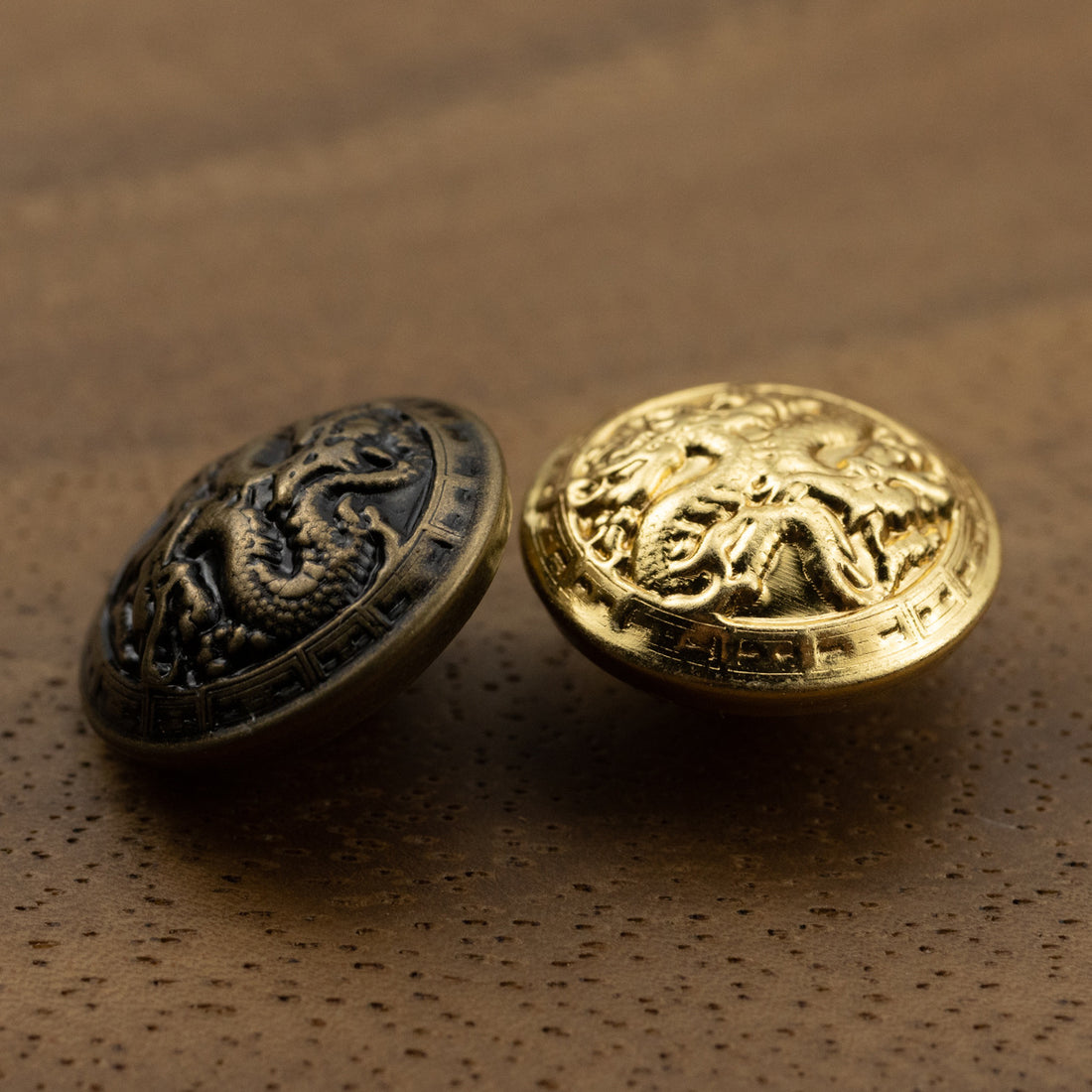 Vintage Chinese Dragon Hollow Brass Metal Shank Button,10pcs - Lots of Buttons