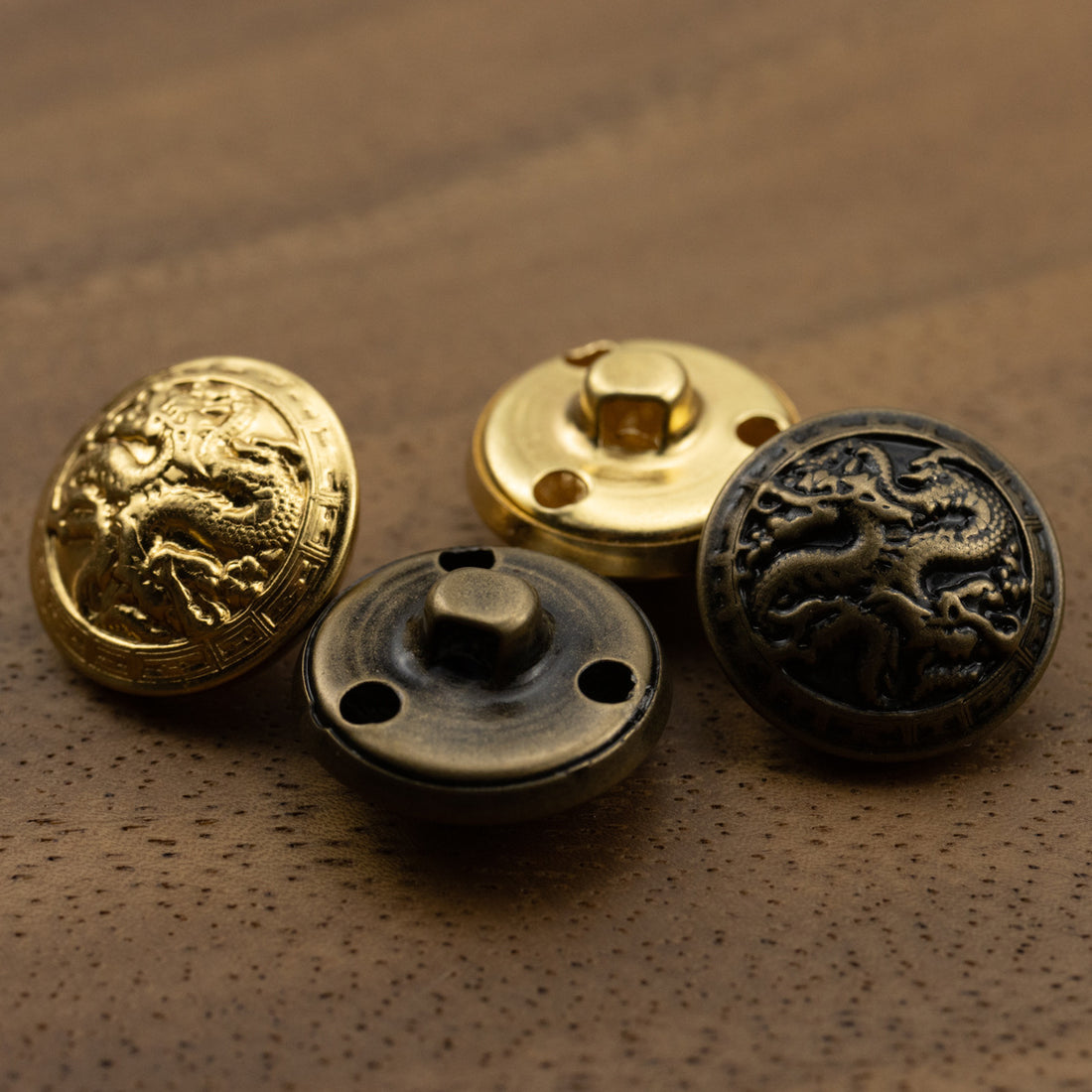 Vintage Chinese Dragon Hollow Brass Metal Shank Button,10pcs - Lots of Buttons