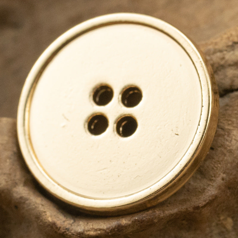 Round Slim Edged 4 Hole Zinc Alloy Metal Clothing Buttons,10pcs - Lots of Buttons