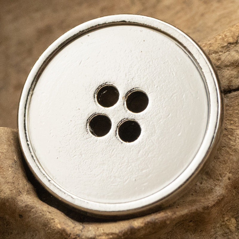 Round Slim Edged 4 Hole Zinc Alloy Metal Clothing Buttons,10pcs - Lots of Buttons