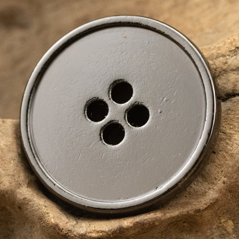 Round Slim Edged 4 Hole Zinc Alloy Metal Clothing Buttons,10pcs - Lots of Buttons