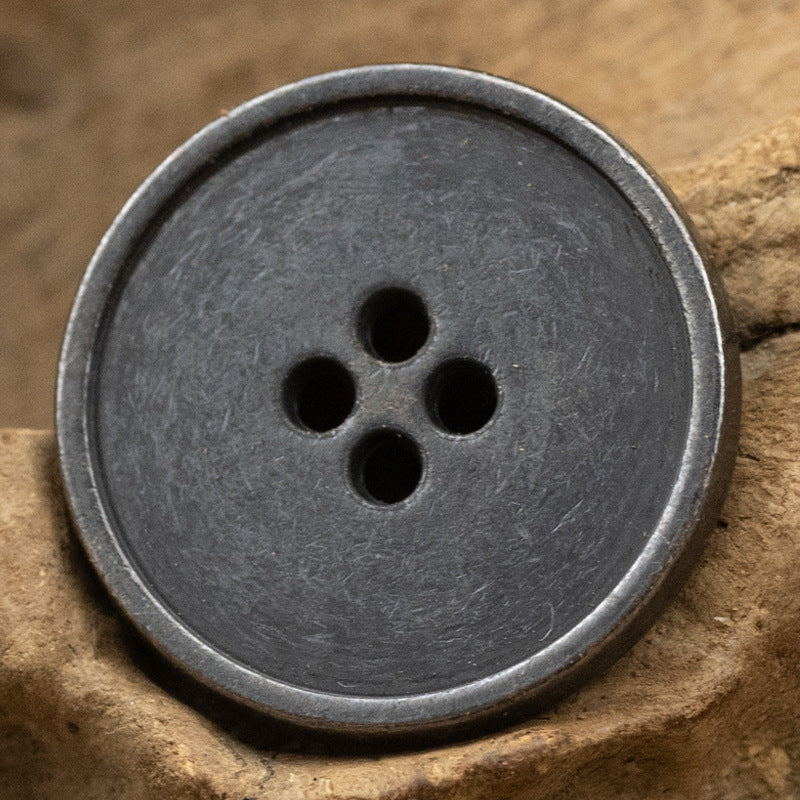 Round Slim Edged 4 Hole Zinc Alloy Metal Clothing Buttons,10pcs - Lots of Buttons