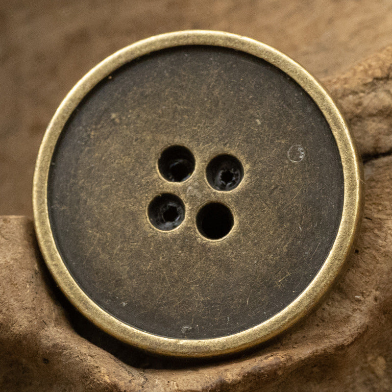 Round Slim Edged 4 Hole Zinc Alloy Metal Clothing Buttons,10pcs - Lots of Buttons