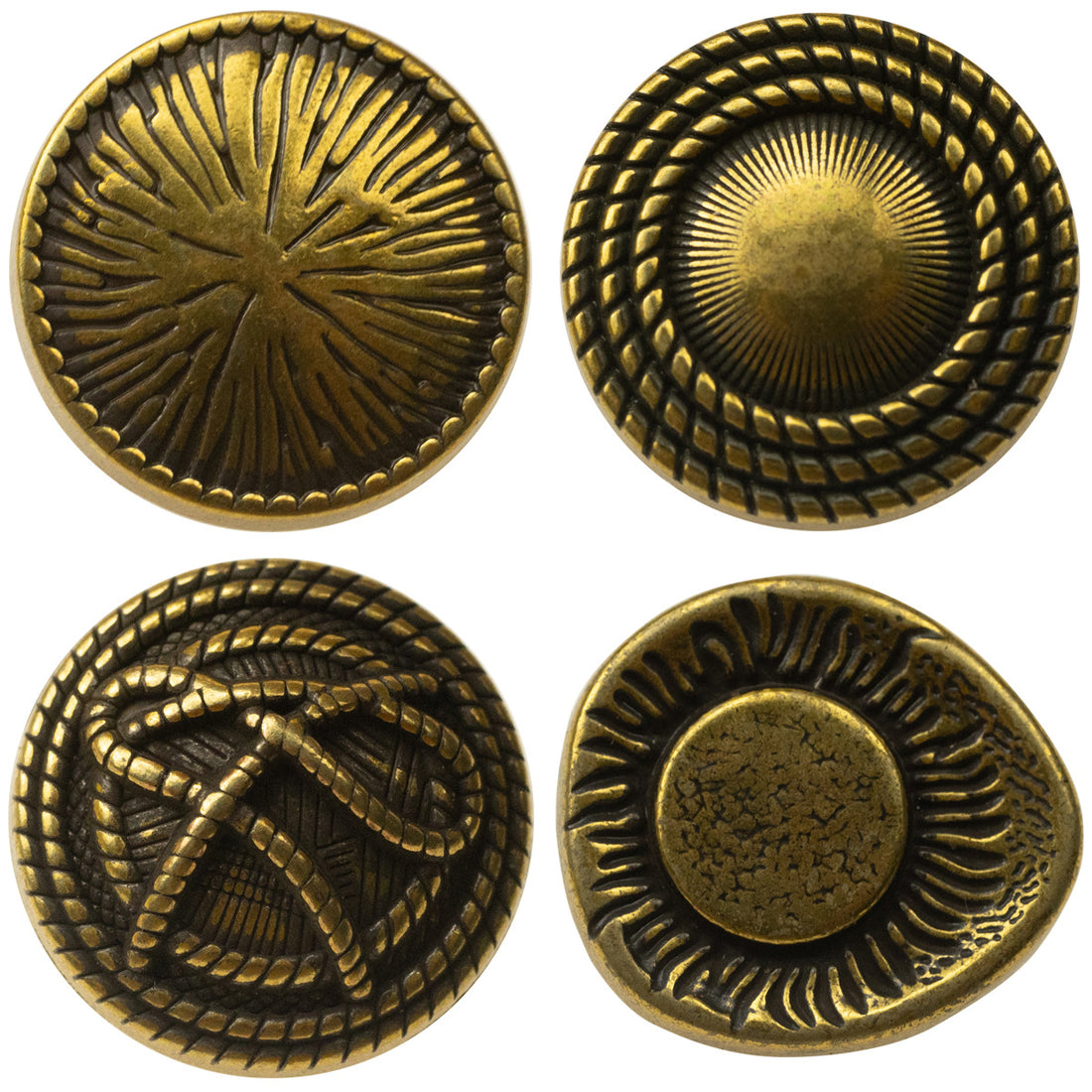 Antiqued Bronze Irregular Shank Metal Buttons for Vintage Suit 10Pcs - Lots of Buttons