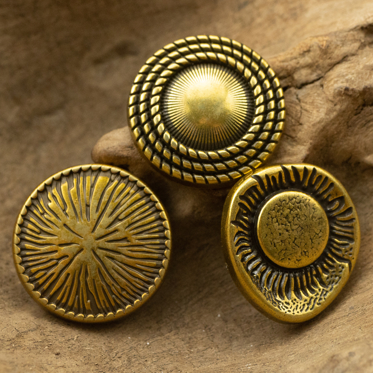 Antiqued Bronze Irregular Shank Metal Buttons for Vintage Suit 10Pcs - Lots of Buttons