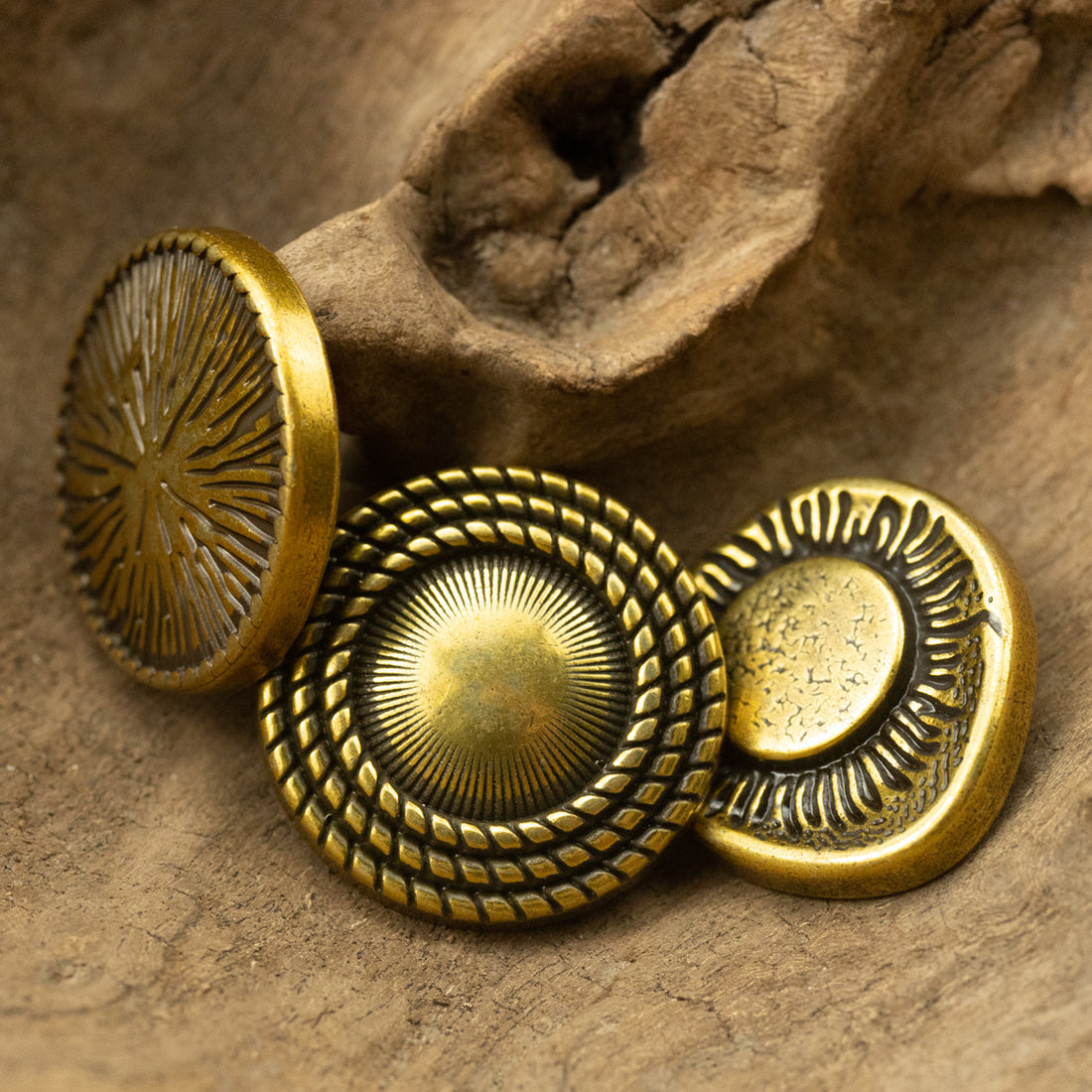 Antiqued Bronze Irregular Shank Metal Buttons for Vintage Suit 10Pcs - Lots of Buttons