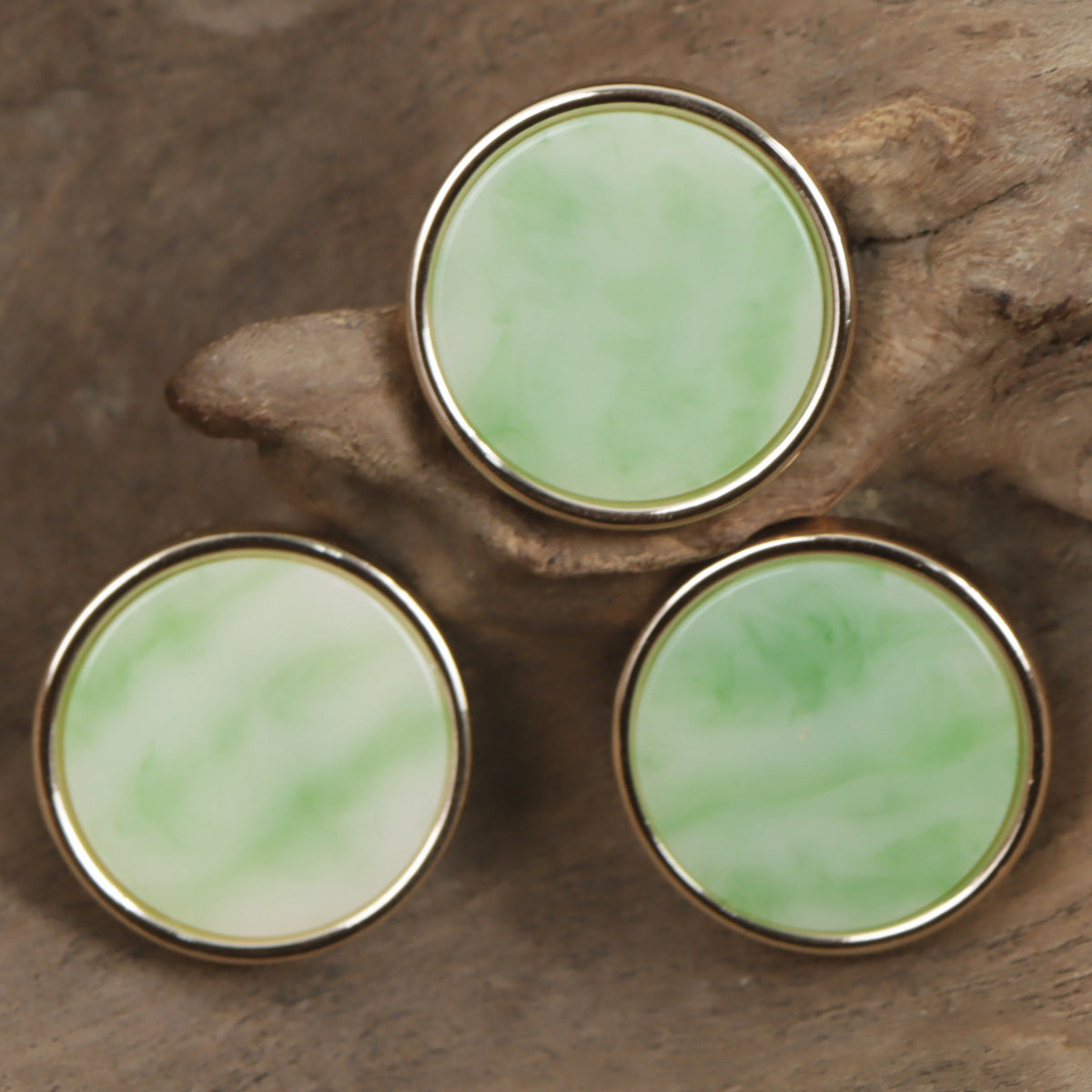 Jade Green Resin and Metal Button for Chinese Style Hanfu 10pcs - Lots of Buttons