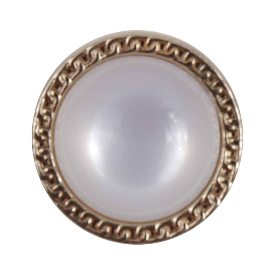 15mm Gold Zinc Alloy Metal Base Button with Inlaid White Resin Pearl 10pcs - Lots of Buttons