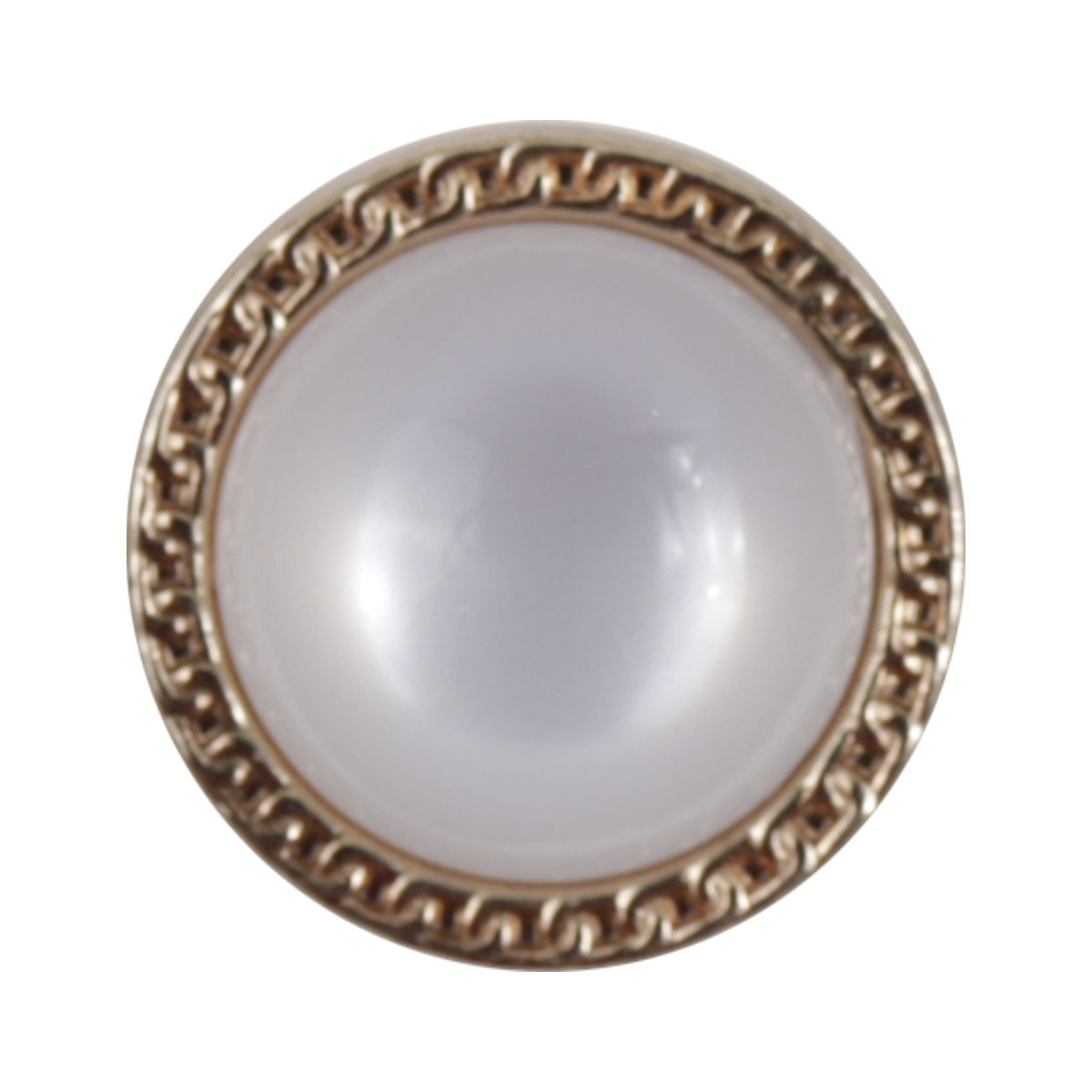 15mm Gold Zinc Alloy Metal Base Button with Inlaid White Resin Pearl 10pcs - Lots of Buttons