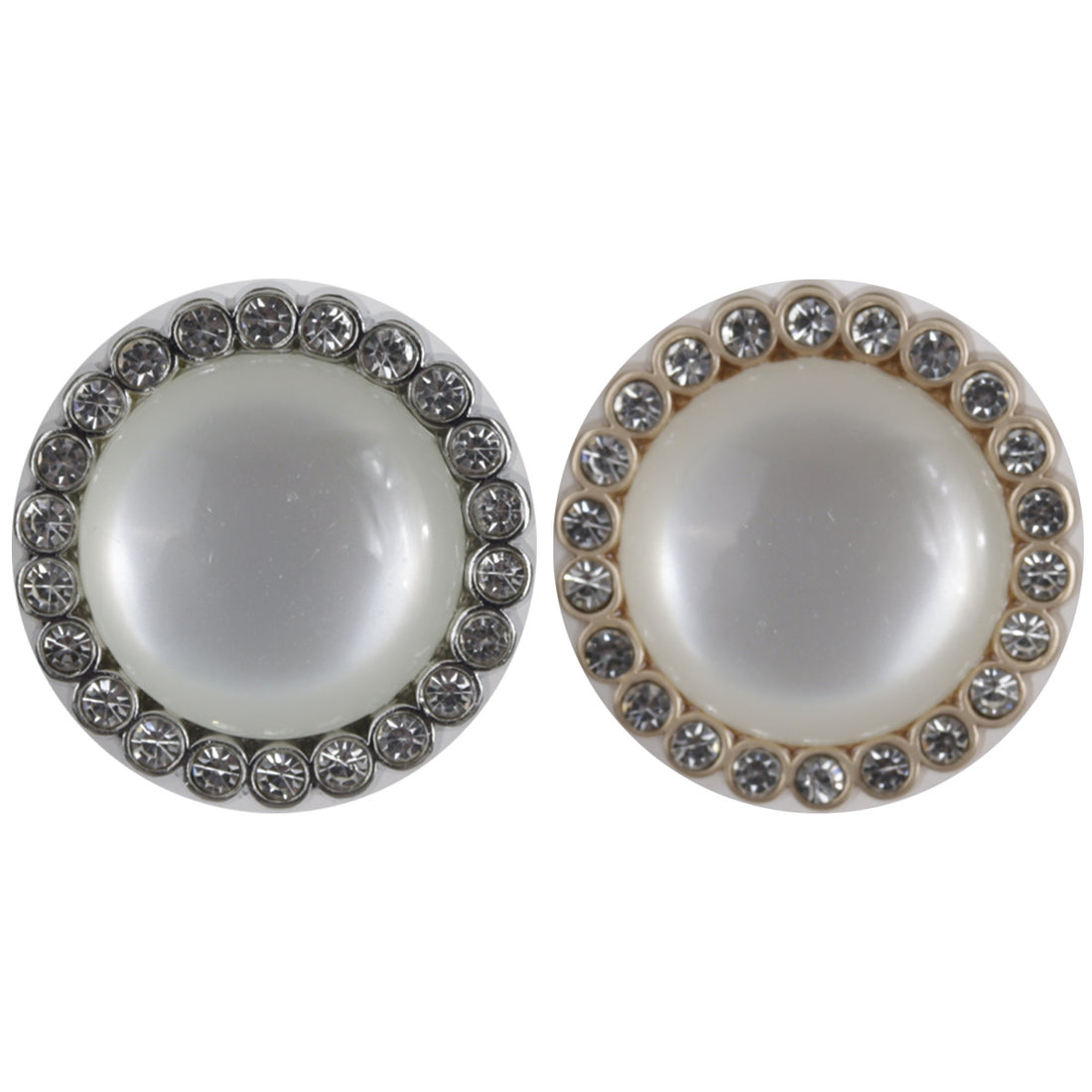 Silver Gold Zinc Alloy Metal Buttons with Diamond-Edged 10pcs - Lots of Buttons