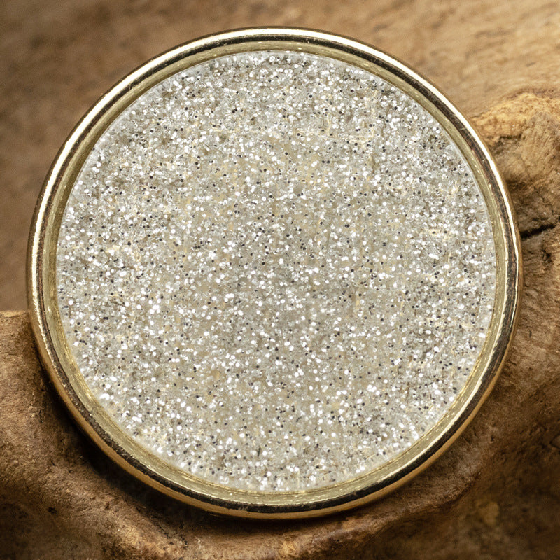 Fashion Round Pearl Lustre Resin Faced Metal-Based Buttons,5pcs 