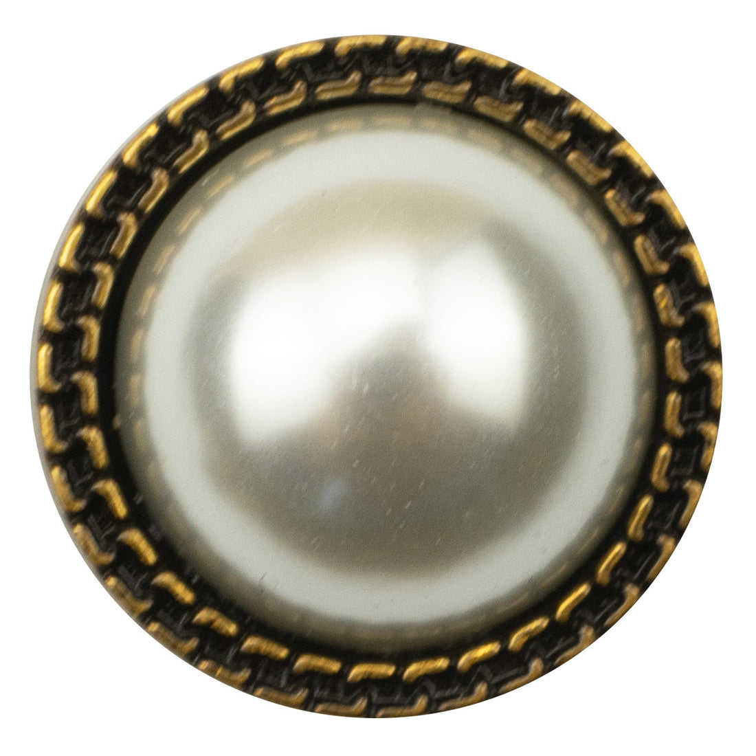 Bronze Thick Twisted Lace Pearl Metal Shank Button 10pcs - Lots of Buttons