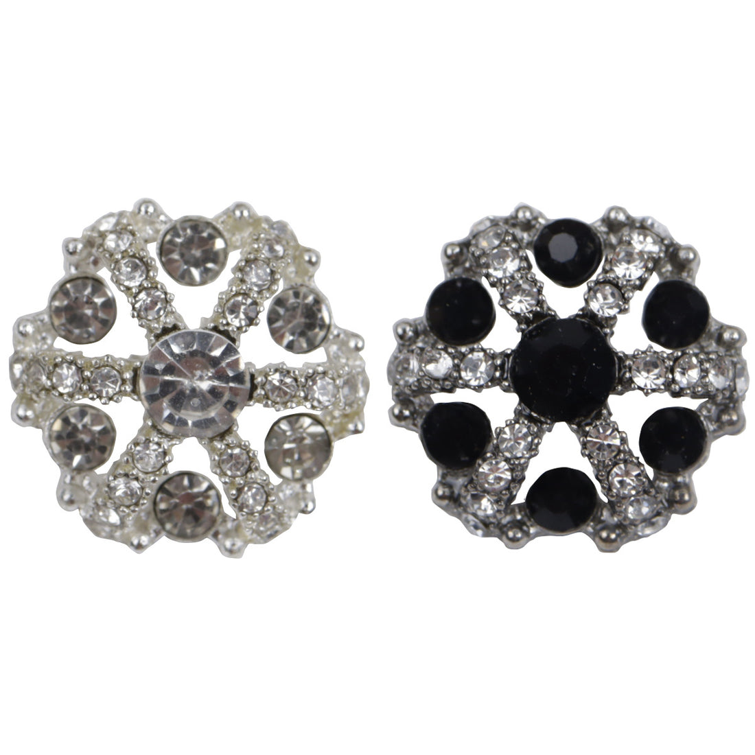 Irregular Snowflake Inlaid with Rhinestones Hollow Metal Button 10pcs - Lots of Buttons