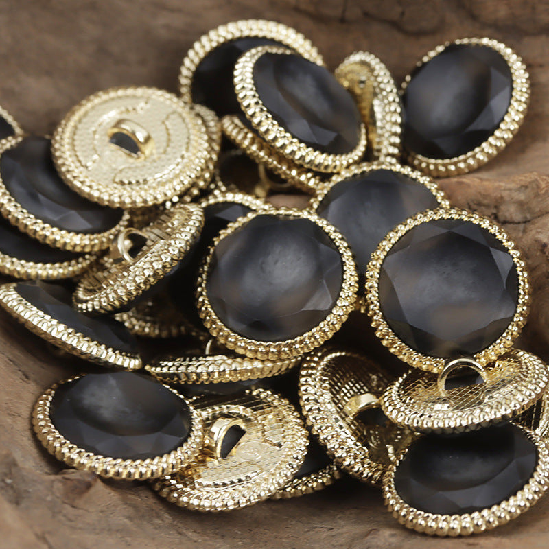 18-23mm Golden Lace Beige Resin and Metal Button 10pcs