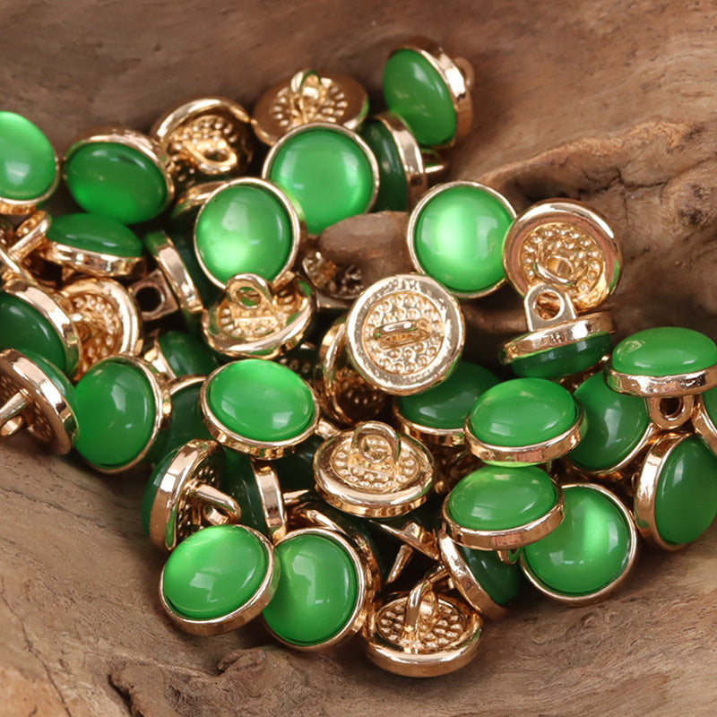 12.5mm Emerald Green Resin Buttons for Dresses Shirts 10pcs - Lots of Buttons