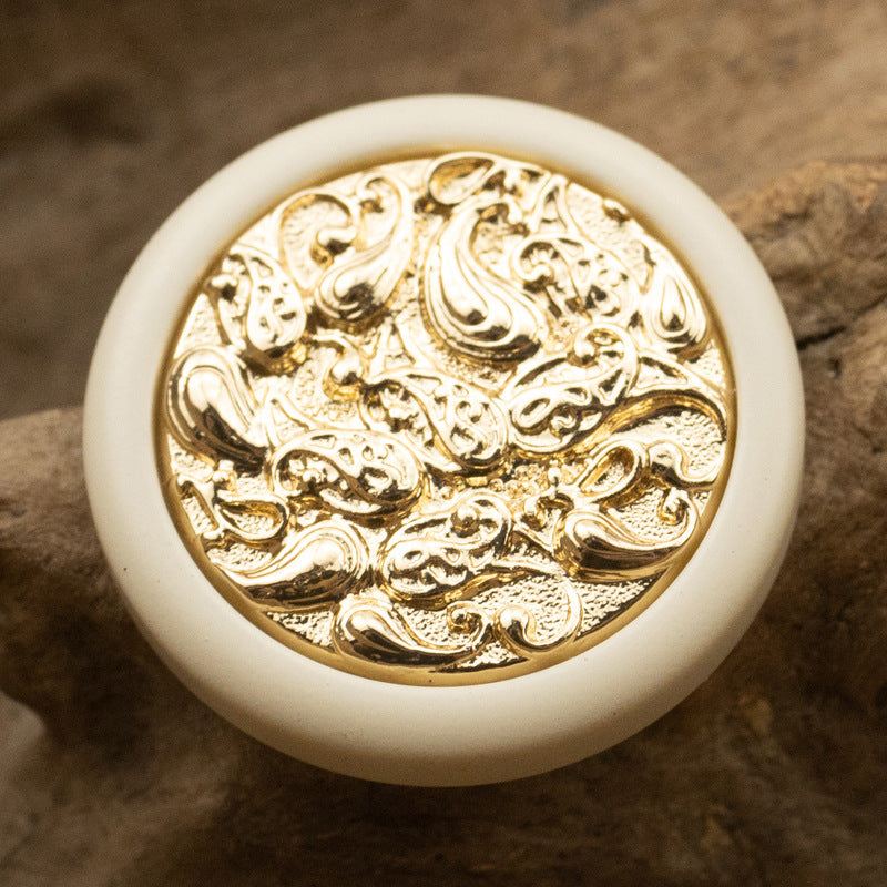Round Auspicious Cloud Chinese Style Metal Button with Shank 10pcs - Lots of Buttons