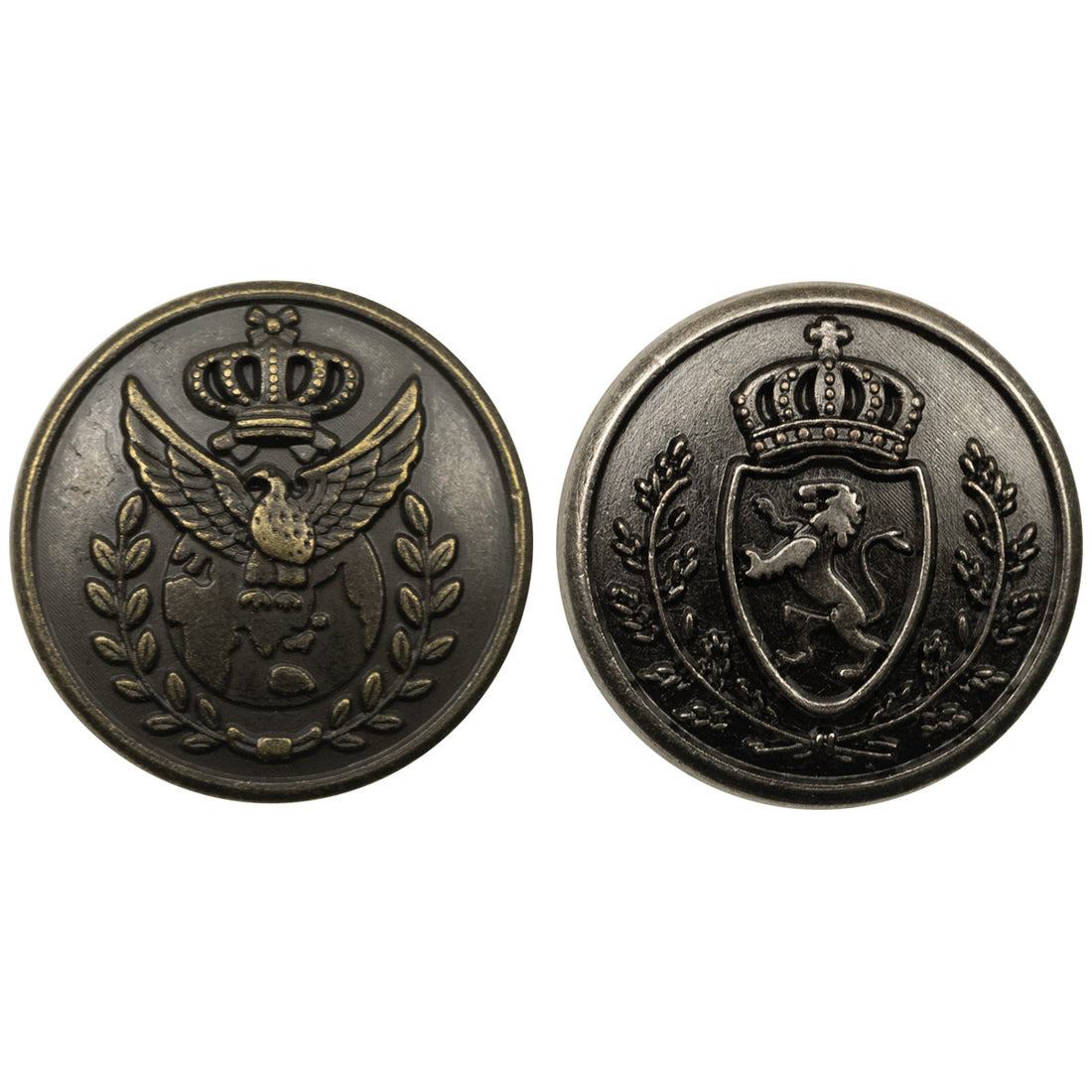 American Navy Style Bronze Metal Buttons with Eagle Lion Crown 10pcs - Lots of Buttons